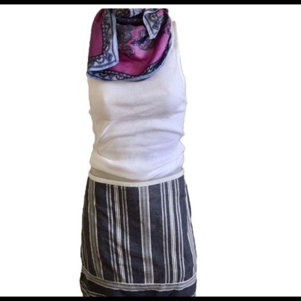 The Loft Boho Skirt - 4 Gray /white , cotton